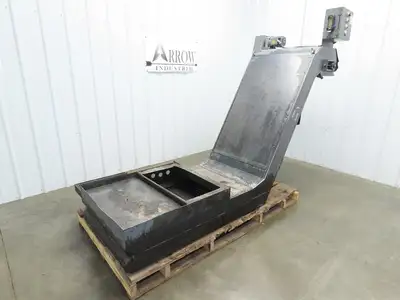 Enomoto 37"W x 8' 4" Chip Conveyor 26"Belt 46" Discharge 220V *READ*