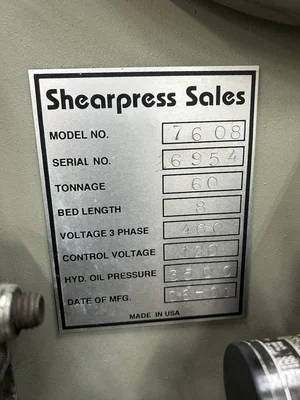 Used 2001 ACCURPRESS 7608 Press Brakes Georgia US | The Equipment Hub #1343346
