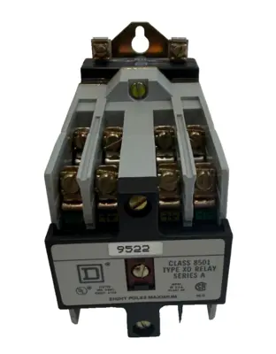 NEW SQUARE D 8501-XD0-40 DC CONTROL RELAY SER. A 8501XD040