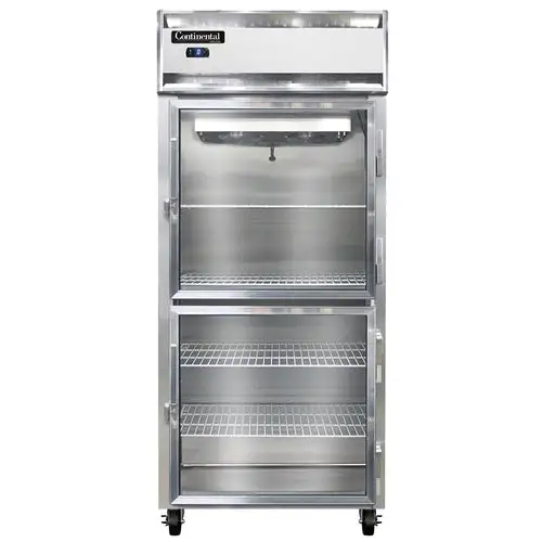 Continental 1FXSNSAGDHD 36 1/4" One Section Reach In Freezer, (2) Right Hinge Glass Doors, 115v
