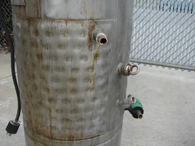 SPC4796  Reactor 50 gallon HC Hicks & Sons chemical reactor, 50 psi internal, 125 psi jacket, 3/4 hp agitator