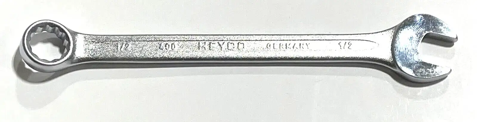 HEYCO 1/2" Combination Wrench 12 Point Satin Chrome Finish Narrow Profile