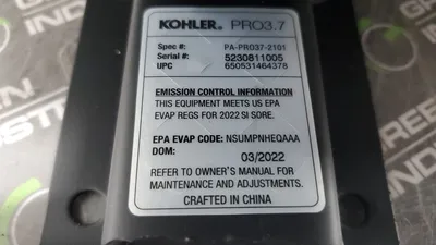 New Kohler 3700 Watt Portable Electric Generator PRO3.7 120 240 PA-PRO37-2101