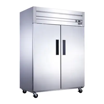 New | in-Stock Dukers New Dukers D55AF Stainless Steel Commercial Solid 2-Door Top Mount Freezer Freezers Illinois US | Falcon Restaurant Supply #1376331