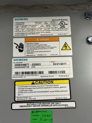 Used Siemens SX420A24ETHS Electrical Boxes California US | Davliegogo LLC #1705630