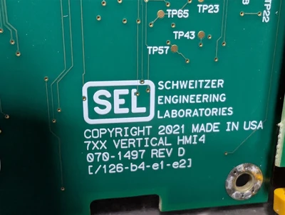 SEL 070-1497 Motor Protection Relay Operator Assembly Rev D B1497-01-01.D2 Used