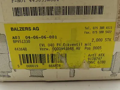 New | in-Stock BALZERS _UNKNOWN_ Valves/Fittings | Arrow Industrial #628739