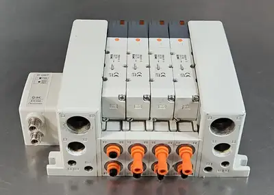 SMC EX150-SDN1-X97(PNP) DeviceNet with (4) VQC4101-5. 6C-9