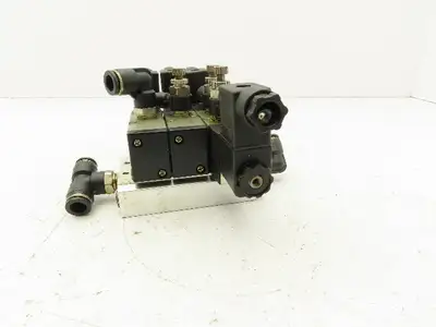 Shako PU322-02-S PU520-02D Pneumatic Solenoid Valve 3-Station Manifold 24VDC