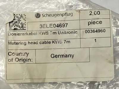 USED SCHEUGENPFLUG METERING HEAD CABLE KWS 7M LENGTH