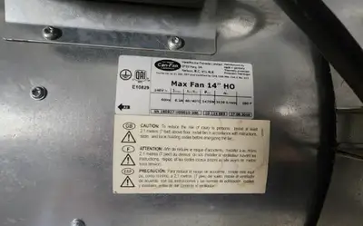 NEW 2019 CAN-FILTERS MAX-FAN 14" 1700 CFM