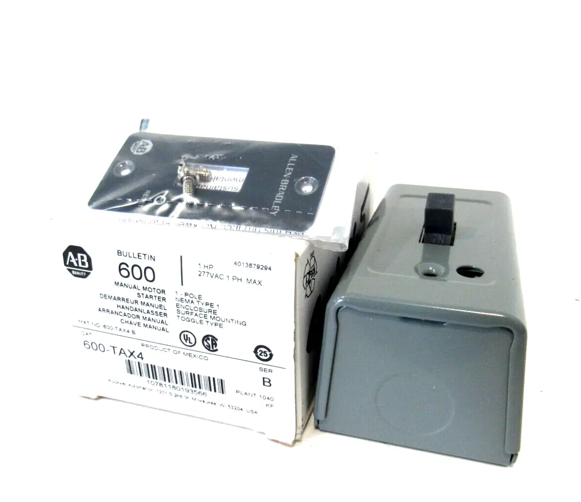 ALLEN BRADLEY 600-TAX4 MOTOR STARTER 600TAX4 NEW SURPLUS