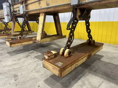 53 TON (107,500 LBS) BUSHMAN MODEL #MT420 TELESCOPING MAGNETIC SPREADER LIFTING BEAM  W/ OHIO MAGNETICS DIESEL GENERATOR: STOCK #20420