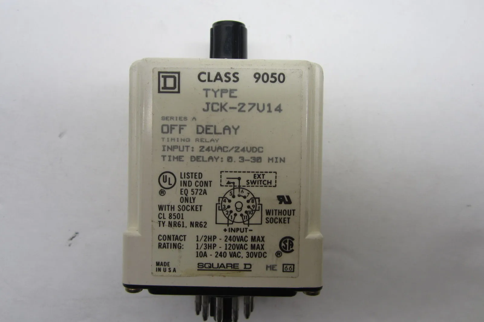 SQUARE D JCK-27V14 RELAY JCK27V14