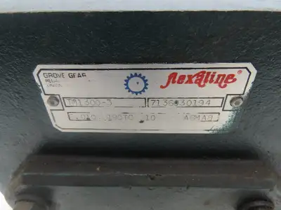 Grove Gear TM1300-3 Flexline Gearbox Speed Reducer 10:1 Ratio 6Hp 180TC Frame