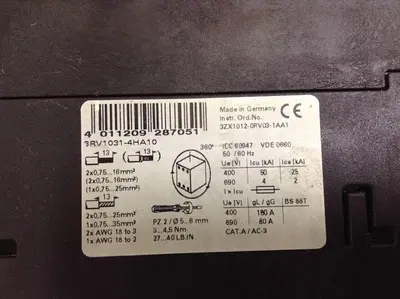 USED SIEMENS 3RV1 031-4HA10