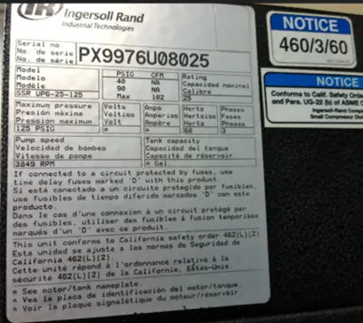 2008 INGERSOLL RAND UP6-25-125 Air Compressors-Rotary Screw | Asset Exchange Corporation (2)