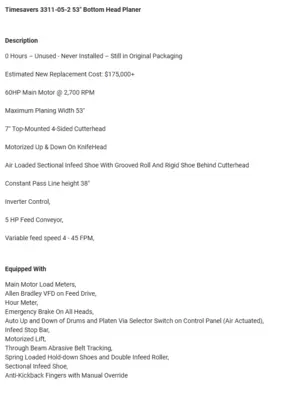 3315-05-2/3311-05-2 | Timesaver | Planers
