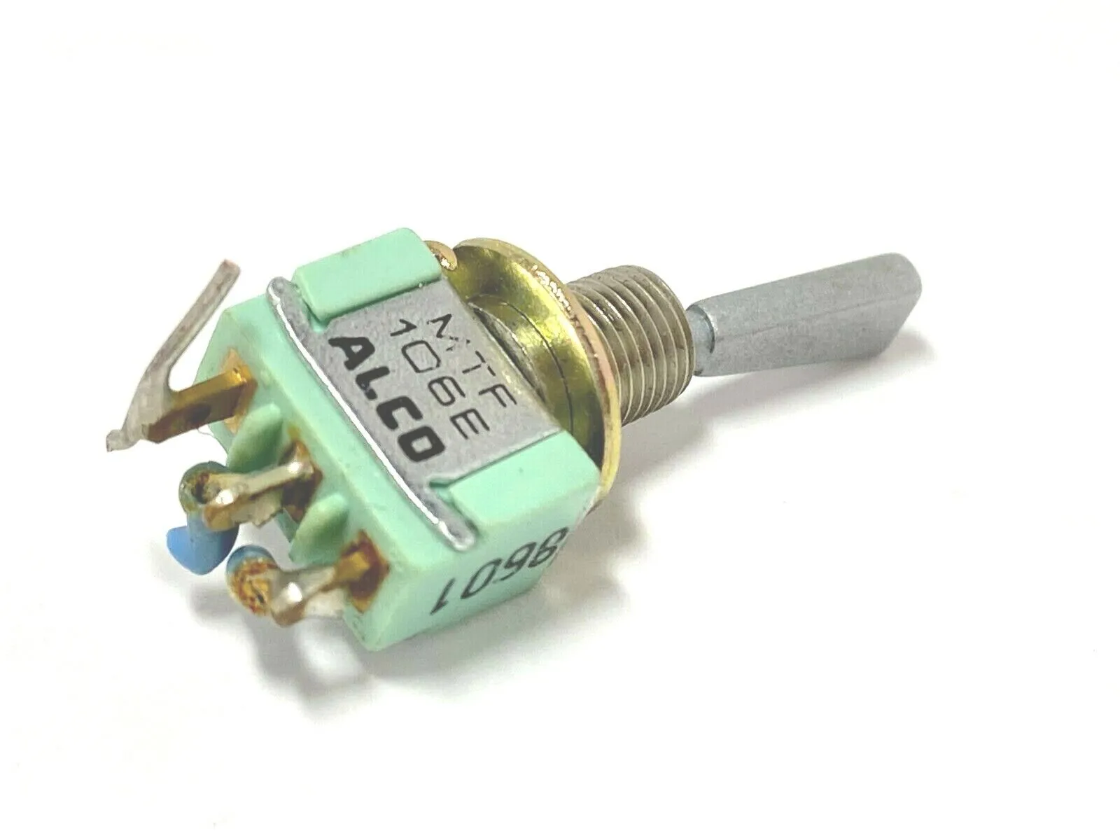 MTF106E | Alco MTF 106E 3 Position Paddle Toggle Switch 6A 125V 3A 250V 5/16" Thread - Used