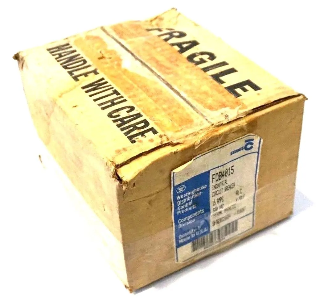 NEW WESTINGHOUSE FDB4015 SER. C CIRCUIT BREAKER 600V, 15AMP, 4 POLE