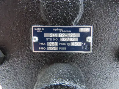 Spirax Sarco 62762 Inverted Bucket Steam Trap 3/4"NPT 450°F 125PSI Cast Iron