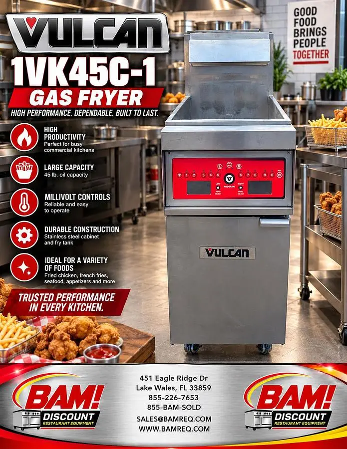 Used VULCAN 1VK45C-1 Cookers / Coolers / Fryers Florida US | BAM Discount Restaurant Equipment #1452332