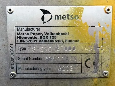 Metso Valmet Optiscreen type FS-250 Pressure Screen with Base