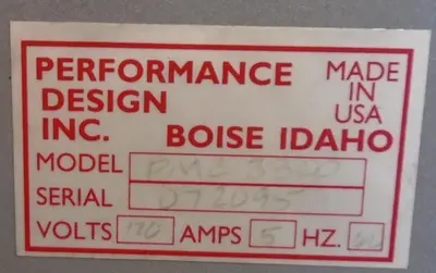 USED PERFORMANCE DESIGN PMC 3300