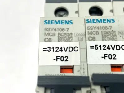 USED SIEMENS MINIATURE CIRCUIT BREAKER 1-POLE 6A 230/400V