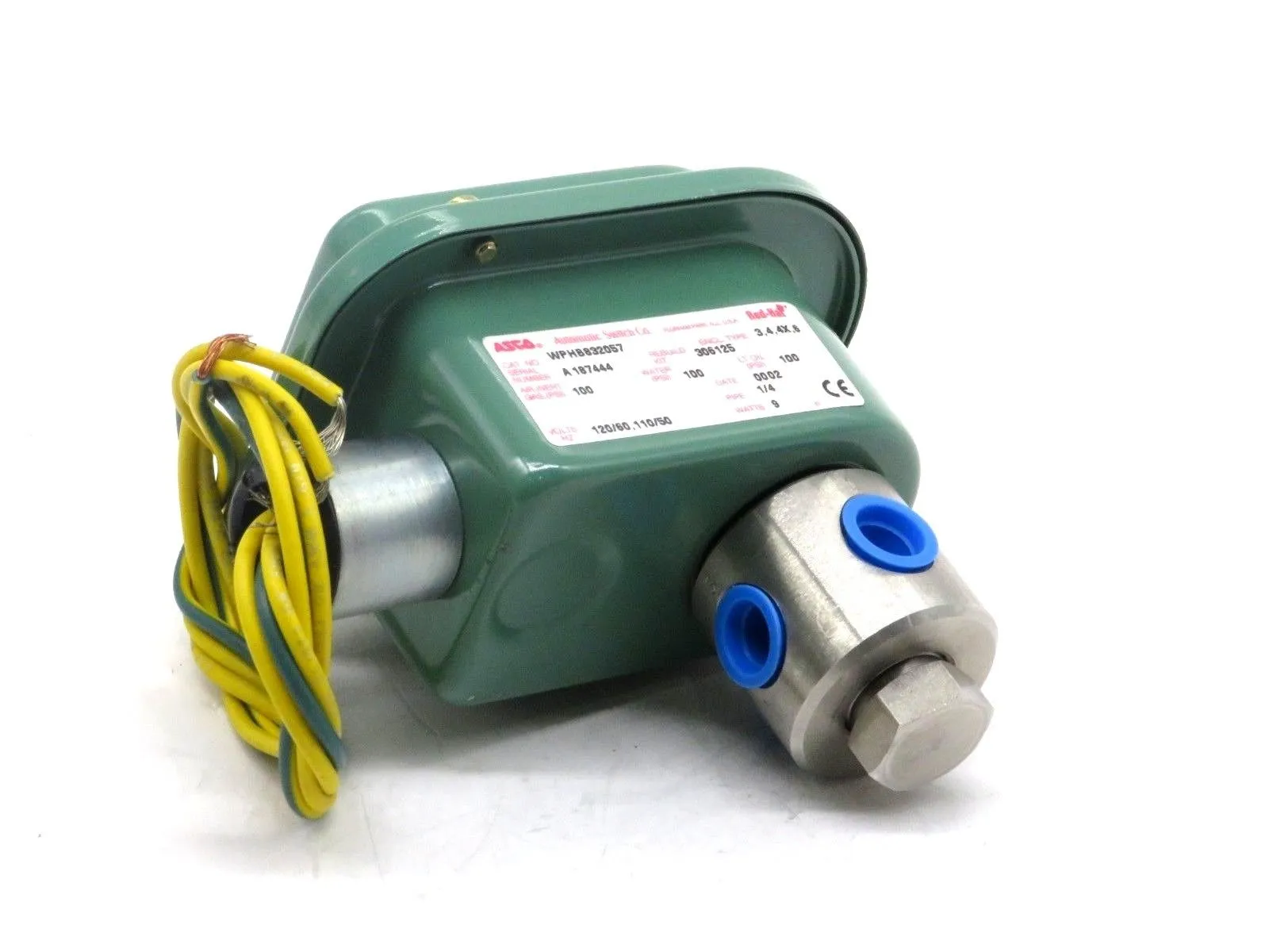 NEW ASCO WPHB-832057 SOLENOID VALVE 100PSI 1/4PIPE 110/120V 50/60HZ WPHB832057