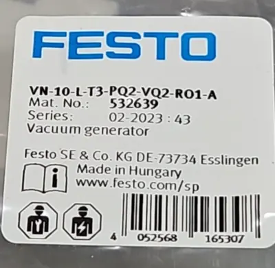FESTO VN-10-L-T3-PQ2-RO1-A Vacuum generator Loc6C4
