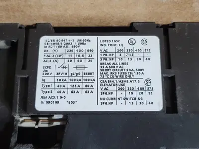 Used SIEMENS 3RT1035-1AK60 Switchgears British Columbia CA | Lenmark #1438439