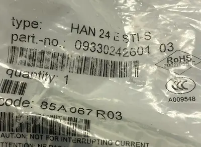 New | in-Stock HARTING HAN-24-E-STI-S Miscellaneous Equipment (Electrical & Power) | Surplus Asset Holdings #1195144