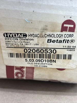 New | in-Stock Hydac 02060530 Cartridge Filters Indiana US | J&J Industrial Supply #1252317