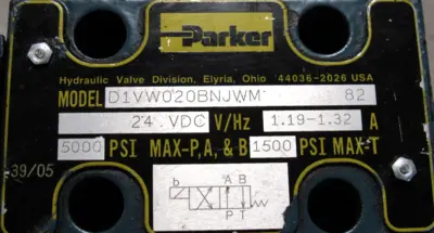 USED PARKER D1VW020BNJWM HYDRAULIC VALVE