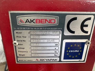 2018 AKYAPAK AS 90 10/3.0 Plate Bending and Slip Roll | Kempler Machinery (6)