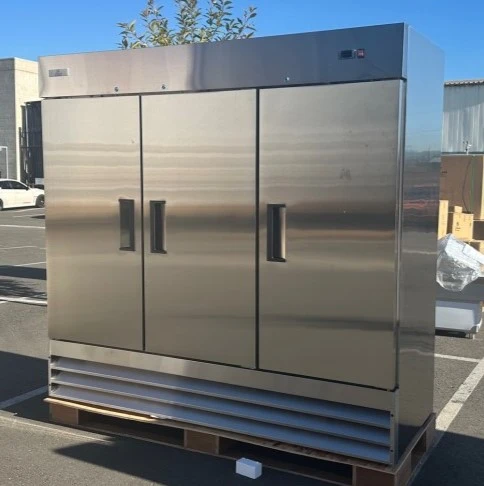 171-0363 81" 3 Door Stainless Steel Self Contained Freezer