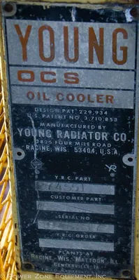 USED YOUNG HYDRAULIC OIL COOLER 274551