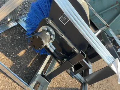 New JCT 72” Hydraulic Broom Skid Steer Attachment, Universal Quick Attach, Manual Angle, approx. 66”...