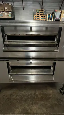 Used Lincoln Used Lincoln 3270 NG Impinger Conveyor Pizza Oven Double Stack Conveyor Ovens Illinois US | Falcon Restaurant Supply #1373763