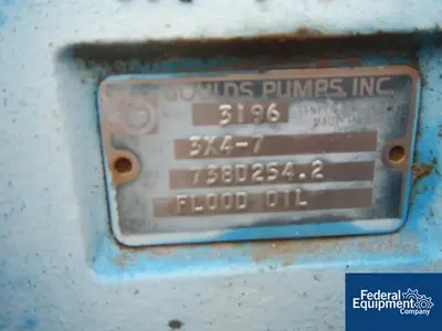 USED Goulds Pumps 3" x 4" Goulds Centrifugal Pump, S/S, 3 HP
