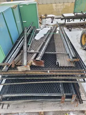 Woven Wire Tool Crib Security Fencing System w/Twin Accordion Gate Doors