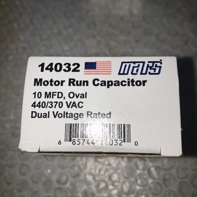 **New (Lot Of 2) MARS 14032 10 MFD Oval 440/370V Motor Run Capacitor#