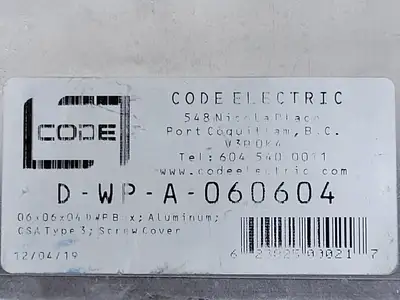 USED 2019 CODE ELECRTIC D-WP-A-060604