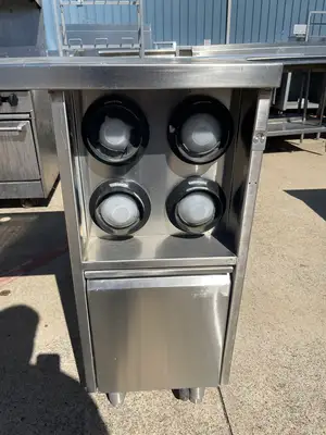 Used Falcon Restaurant Supply Used 74" Stainless Steel Drink Station Table - SS300 Underbar Equipment Illinois US | Falcon Restaurant Supply #1375811