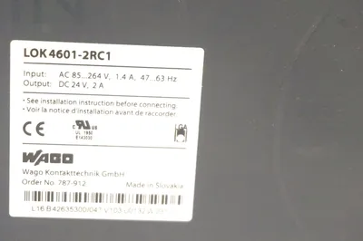 NEW WAGO LOK-4601-2RC1 POWER SUPPLY LOK46012RC1