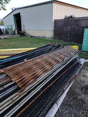 Woven Wire Tool Crib Security Fencing System w/Twin Accordion Gate Doors