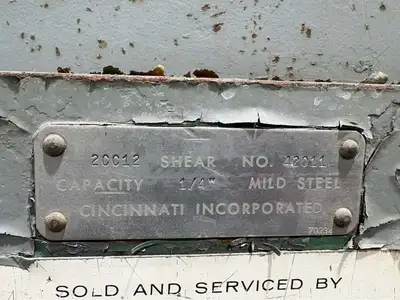 CINCINNATI 2CC12 MECHANICAL SHEAR Shears-Power Squaring Mech. | Asset Exchange Corporation (8)