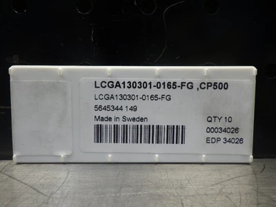 SECO Carbide Inserts QTY10 LCGA130301-0165 CP500 (LOC1080B)