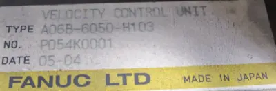 NEW FANUC A06B-6050-H103 VELOCITY CONTROL UNIT A20B-1000-0560/13F A06B6050H103